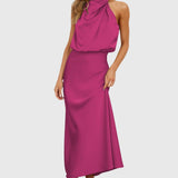 Ava™ | Glamour Šaty z Saténu s Krátkým Rukávem