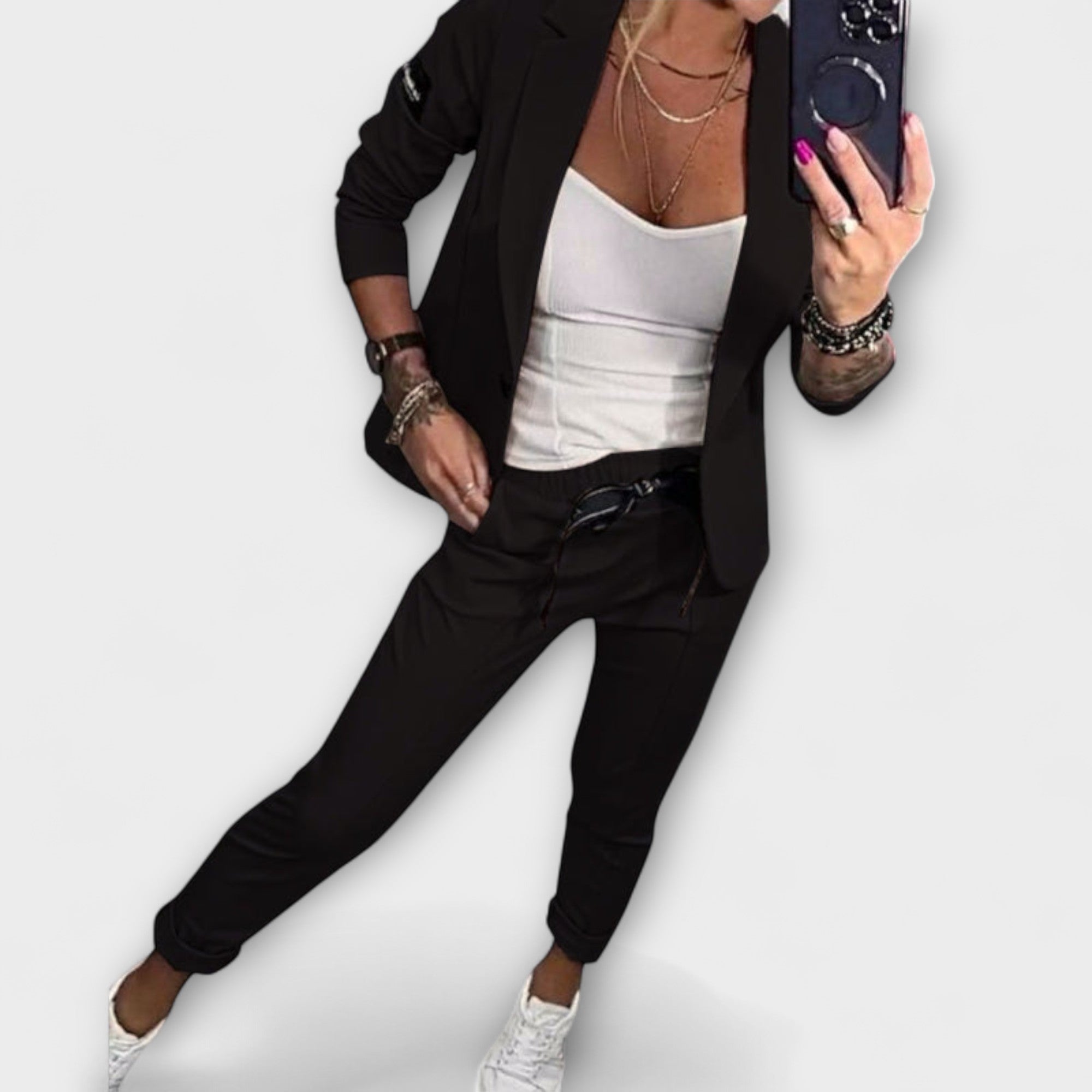 Vionne | Elegantní set topu, sako a kalhoty