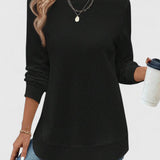 Nadyalyn | Elegantní O-výstřih s dlouhým rukávem