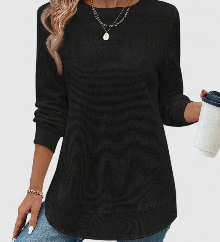 Nadyalyn | Elegantní O-výstřih s dlouhým rukávem
