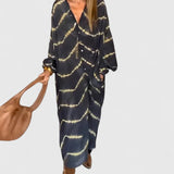 Amelie™ | Elegantní boho pruhované maxi šaty