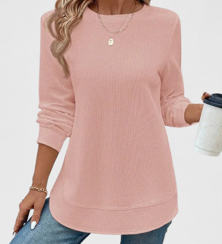 Nadyalyn | Elegantní O-výstřih s dlouhým rukávem