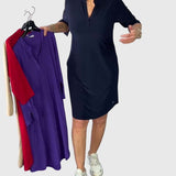 Katherine | Pevné šaty s V výstřihem