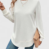 Nadyalyn | Elegantní O-výstřih s dlouhým rukávem