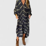 Amelie™ | Elegantní boho pruhované maxi šaty