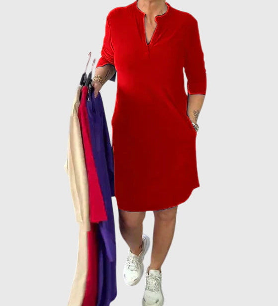 Katherine | Pevné šaty s V výstřihem