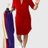 Katherine | Pevné šaty s V výstřihem