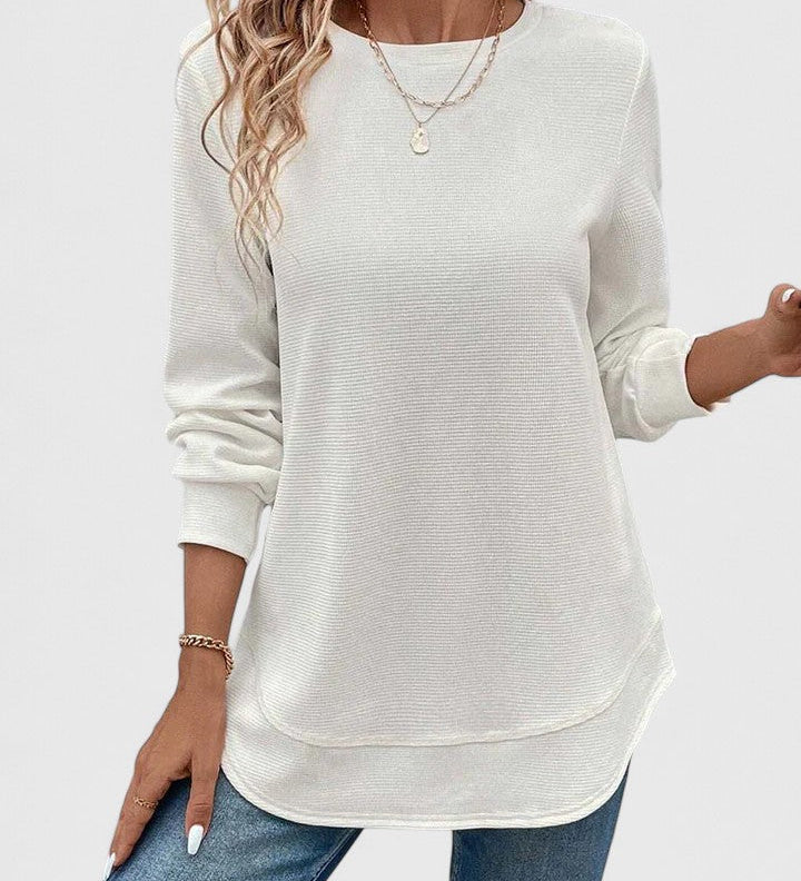 Nadyalyn | Elegantní O-výstřih s dlouhým rukávem