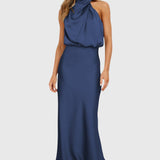 Ava™ | Glamour Šaty z Saténu s Krátkým Rukávem