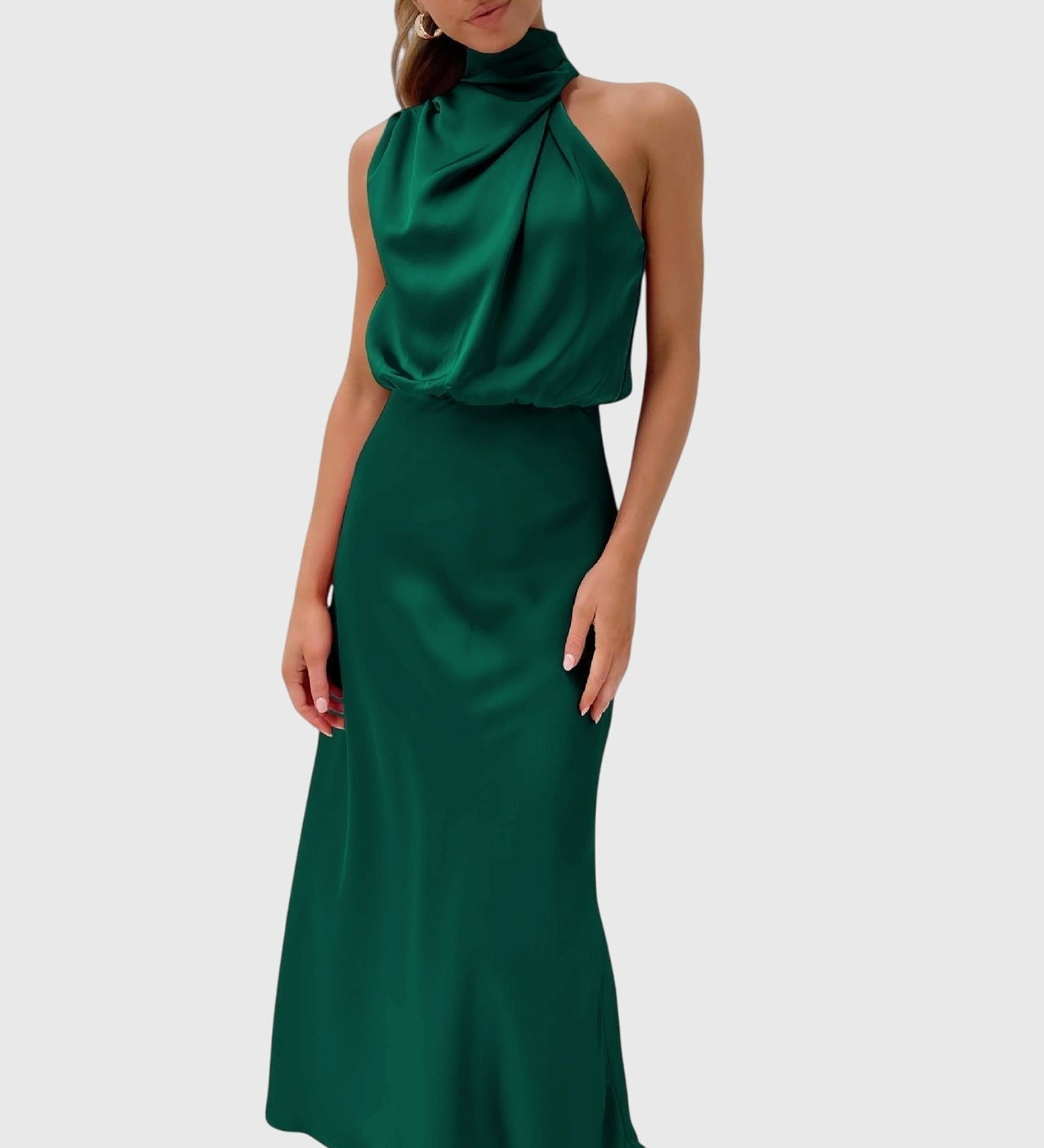 Ava™ | Glamour Šaty z Saténu s Krátkým Rukávem